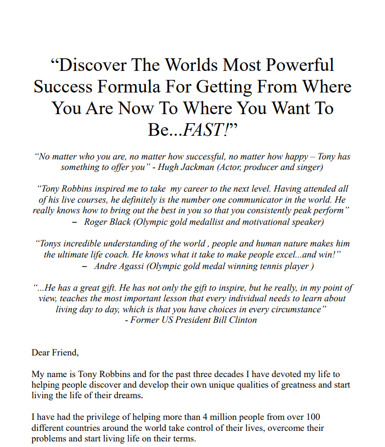 Personal Power II Salesletter